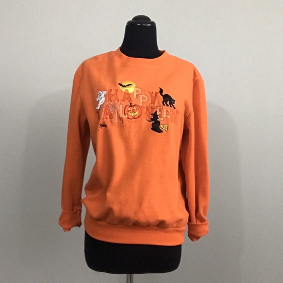 Happy Halloween Embroidered Crew Neck 